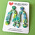 Earrings - Blue Green Water Colour Amelia Large Drops