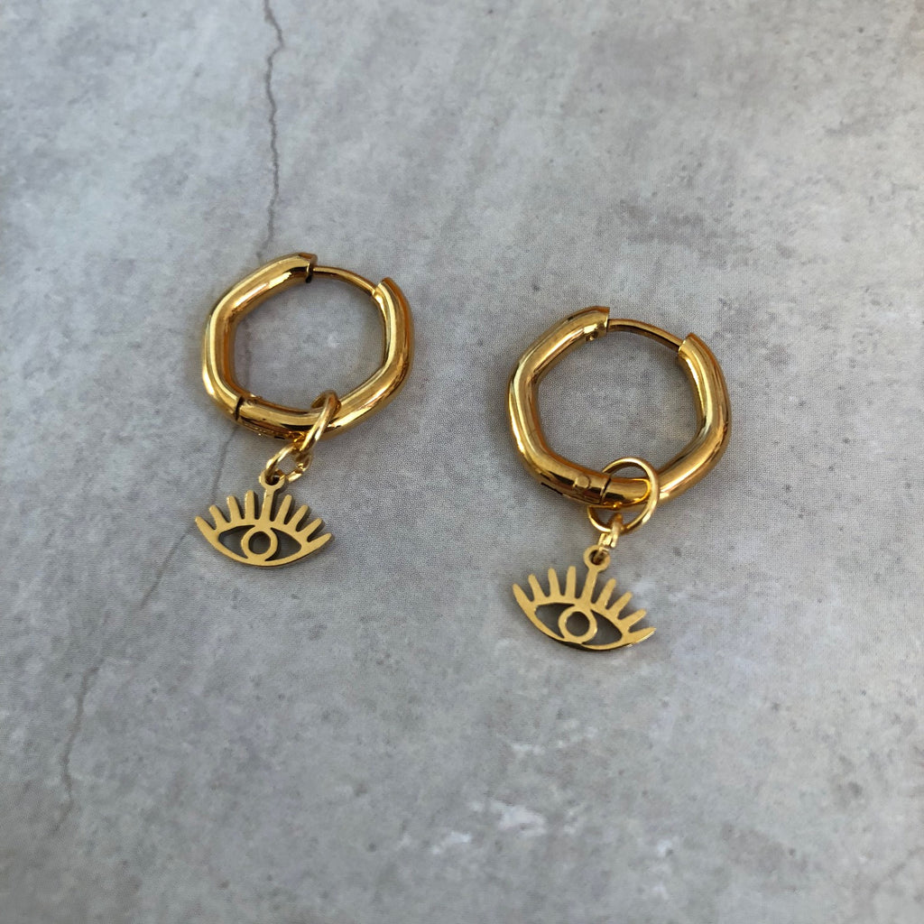 Evil Eye Mini Earring Charms - Gold