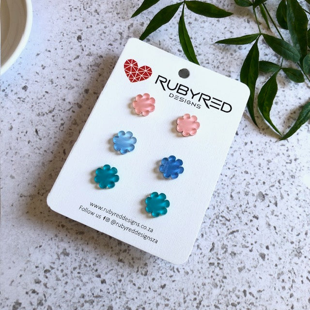 Stud Earring 3 Pack - Ombre Multi