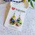 80's Graffiti Art - Hand Painted Acrylic Teardrop Earrings on French Hooks
