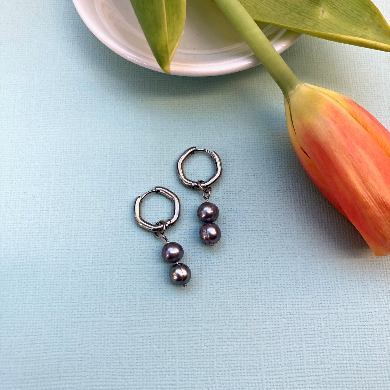 Tube set Pearl Earring Charms – Stonz Diamonds