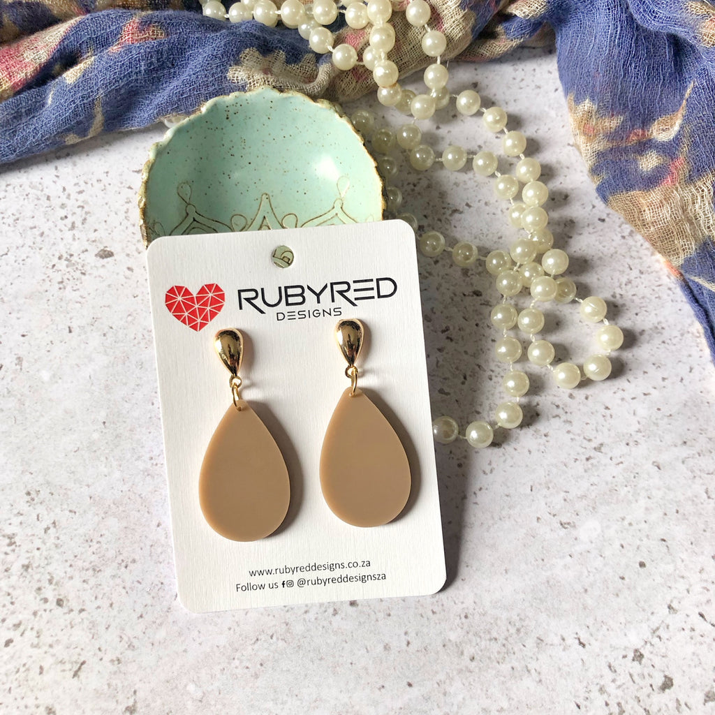 Tan earrings sales