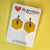 Earrings - Buttercup Hexagon Drops on Gold Ball Studs