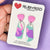 Earrings - Pastel Geo Irregular Trapezoid Drops with Pink Studs